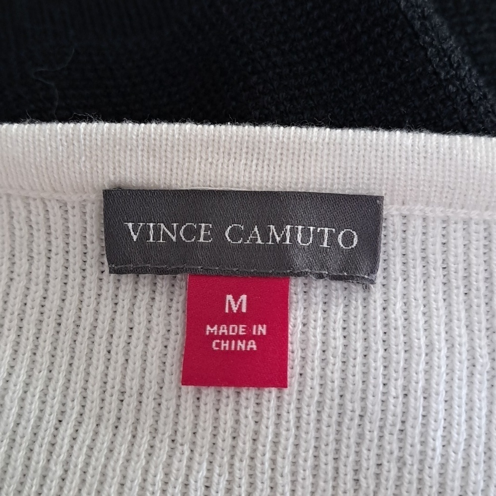 Vince Camuto Antony Colorblock Stripe Knit Slouchy Pocket Sweater Size Medium - Picture 8 of 9